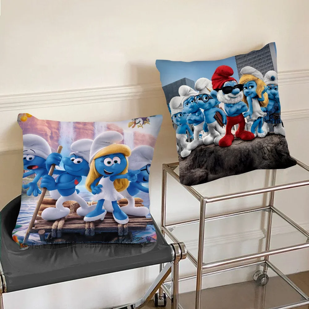 1PC The S-Smurfs Pillow Case Square Pillow Cushion Cover Bedroom Sofa Room Decoration Casual Pillow Cover