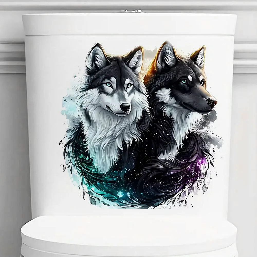 Cool Wolf King Stickers, Bright Bathroom for Home Decoration, Vinyl Car Decals, Art Wall Paper