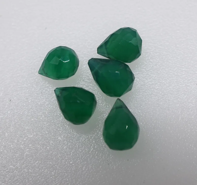 5pieces AAA loose beads drop faceted GREEN AGATE 6-8MM  for DIY jewelry making FPPJ wholesale beads nature