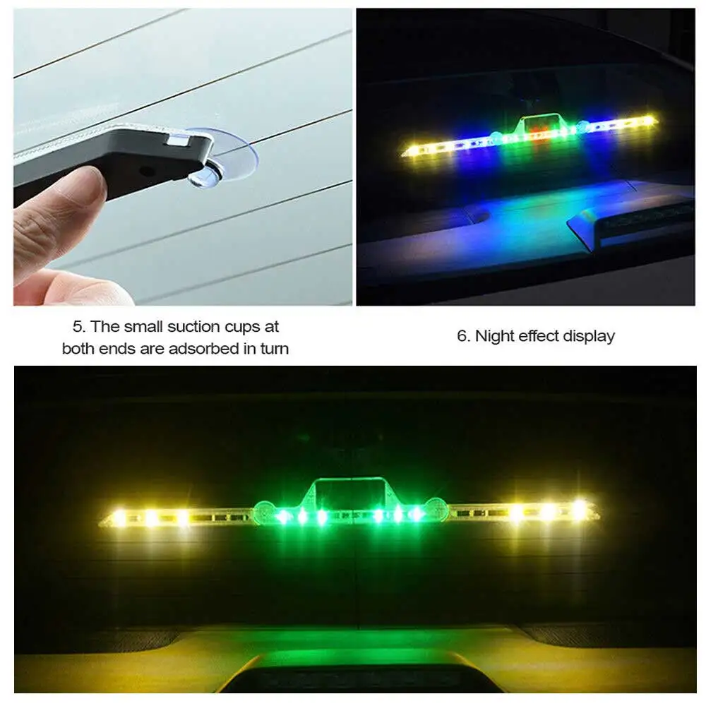 Solar LED Flash Car Emergency Warning 18 LED Windshield Flashing Multi functional warning light triangle light solar energy