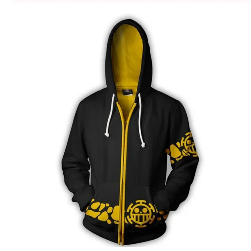 3D Printing Trafalgar Law Cosplay Costume Hoodie Sweatshirts Men Women Anime Jacket Clothing Costumes