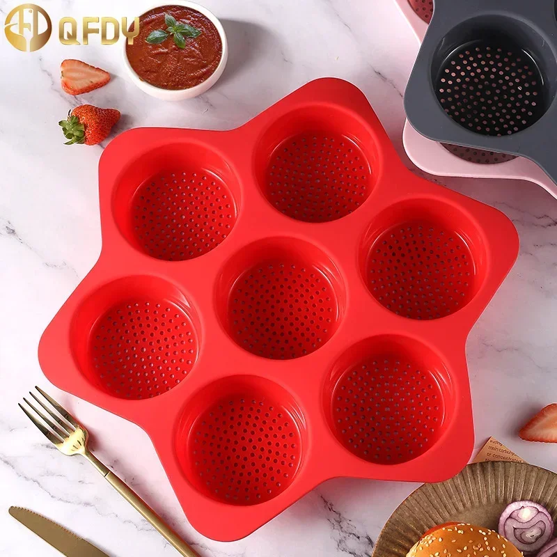 Baking Mold Hamburg Bread Food Mould Grade Baguette Bake Tray Silicone Anti-scalding Non-stick Oven Tool Kitchen Accessories