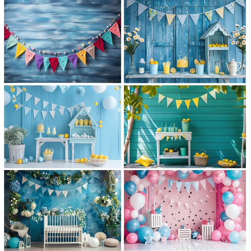 

Hot air balloon Happy Birthday Photography Background Football Floral Arch Rocket Soccer Baby Party Carrots Backdrops FB-02