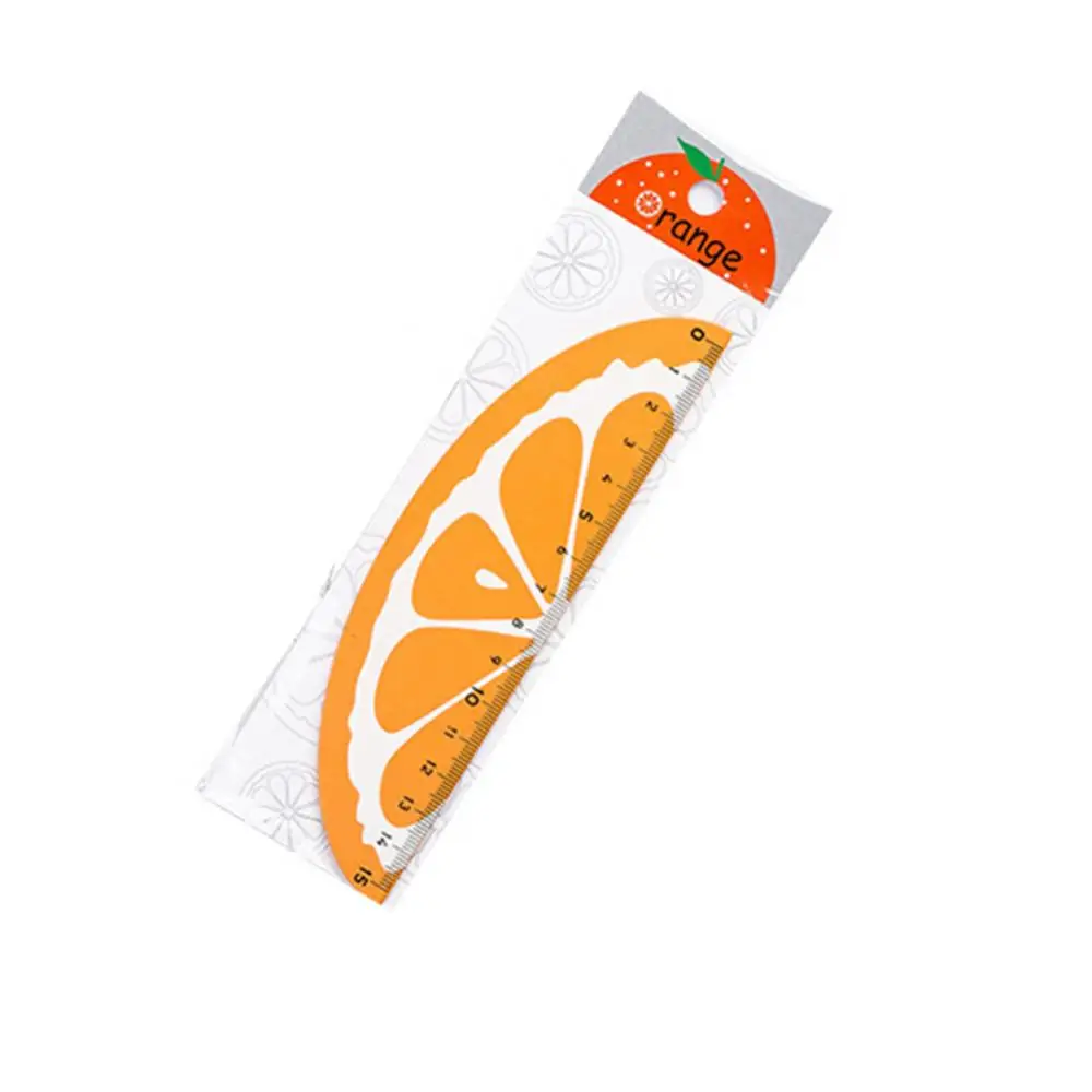 Cute Cartoon Watermelon Orange Lemon Kiwi Plastic Ruler Students Stationery Straight Ruler