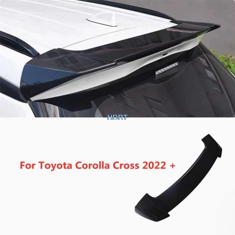 Car Styling Roof Tail Wing Surround Cover For Toyota Corolla Cross 2022 + Rear Spoiler Plate Protector Decoration Accessories