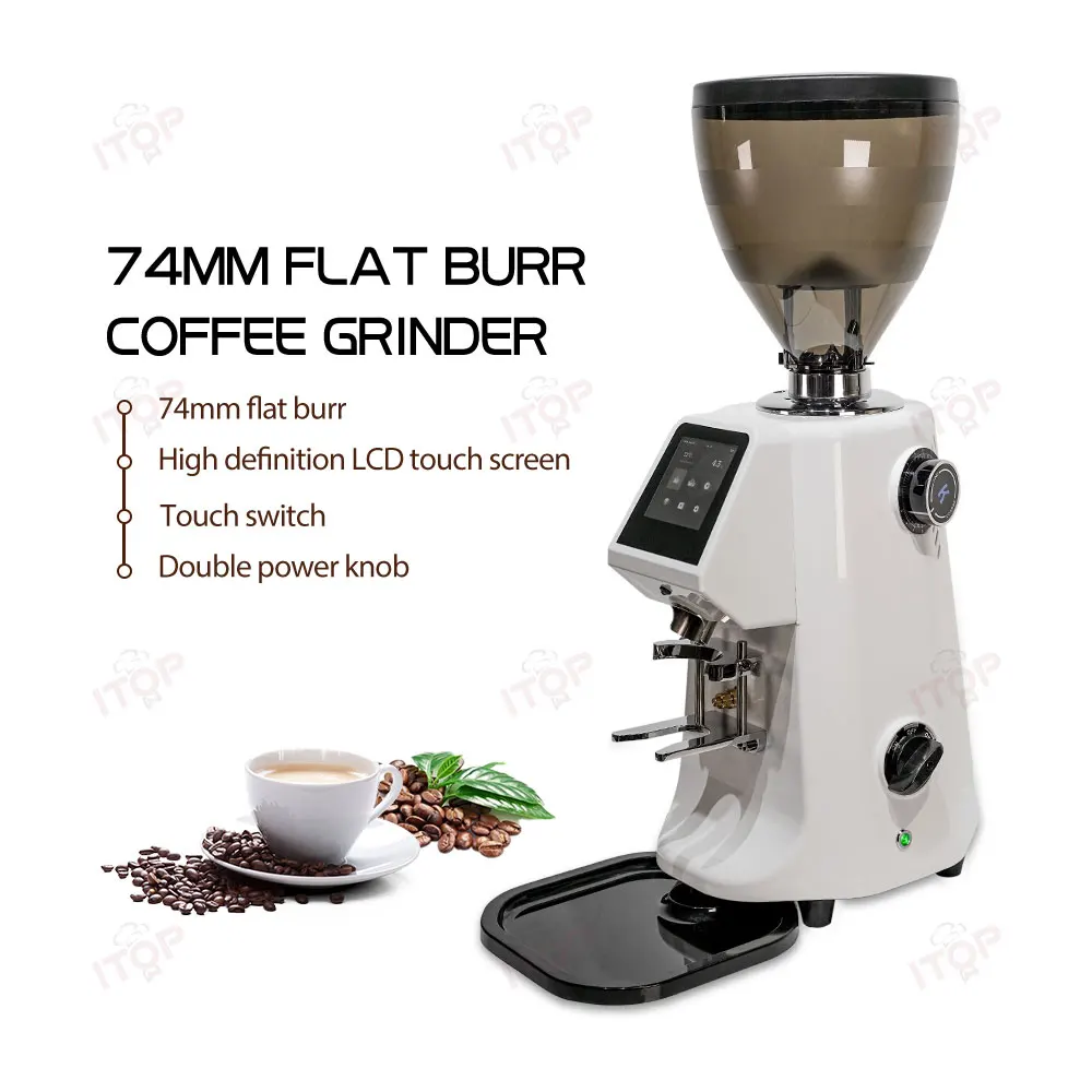 ITOP 74mm Coffee Grinder Flat Burr Commercial Coffee Grinding Machine Quantifiable Touch Screen