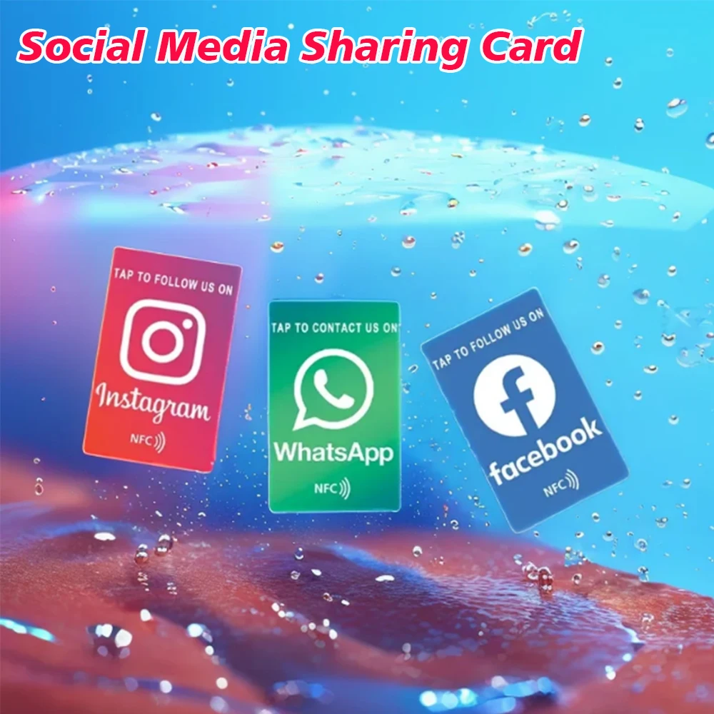 Quick Contact Plastic Business Tap Card Reusable NFC Chip Card for Whatsapp Social Media for Ins Whatsapp RFID Social Mediea