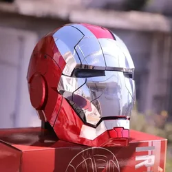 Iron Man 1/1 Mk5 Helmet Electric Voice Control Helmet Cosplay Led Eyes Metal Mask Model For Children Adults Christmas Toys Gift