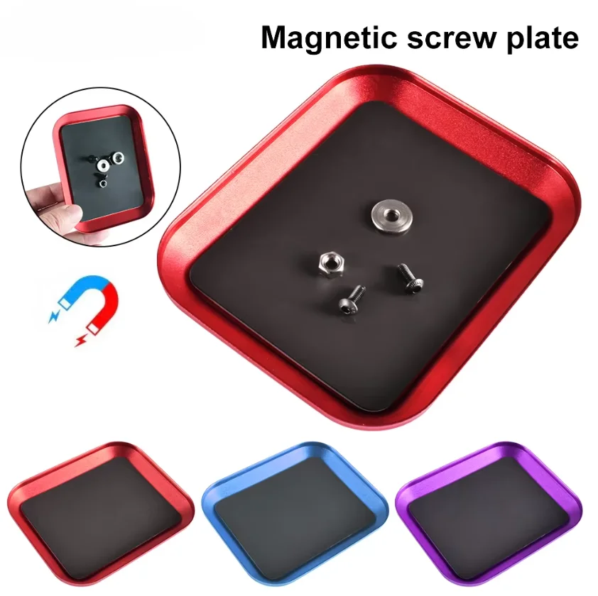 Screw Tray With Magnetic Pad Aluminium Alloy Magnet Screws Disk Storage Plate For RC Airplane Car Boat Repair Tool Magnetic