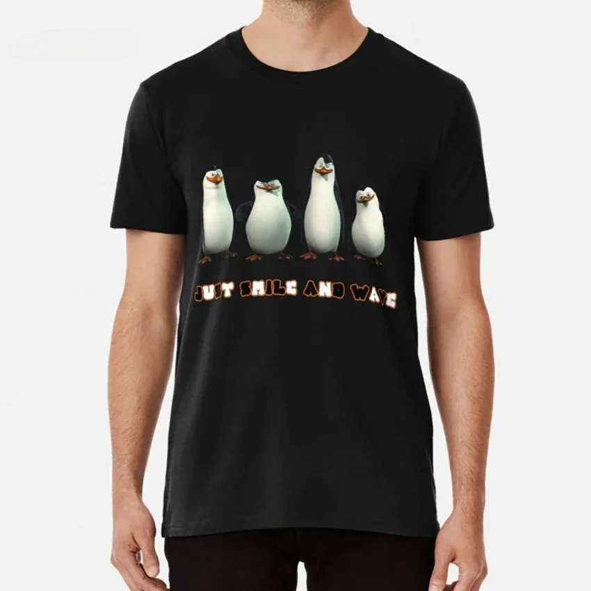 Just Smile And Wave T Shirt Just Smile And Wave Madagascar Cartoon Penguin Penguins Skipper Rico Kowalski Private