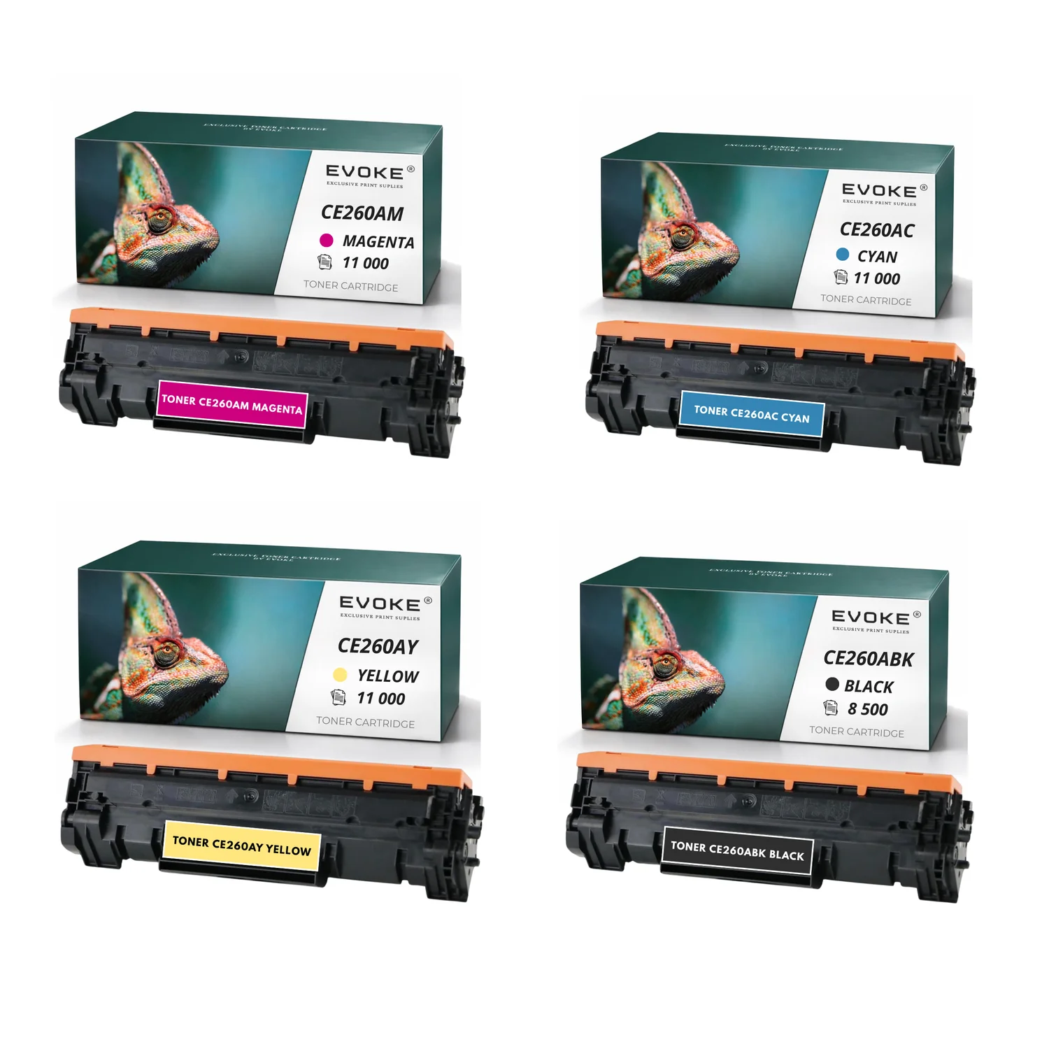 Evoke compatibele toner voor HP 647A 648A Ce260A Ce261A Ce262A Ce263A 4X Cmyk: Zwart, Cyaan, Geel, Magenta 41500 pagina's Kleur Laserjet Enterprise Cp4025Dn Cp4025N Cp4525Dn Cp4525N Cp4525Xh; Mfp