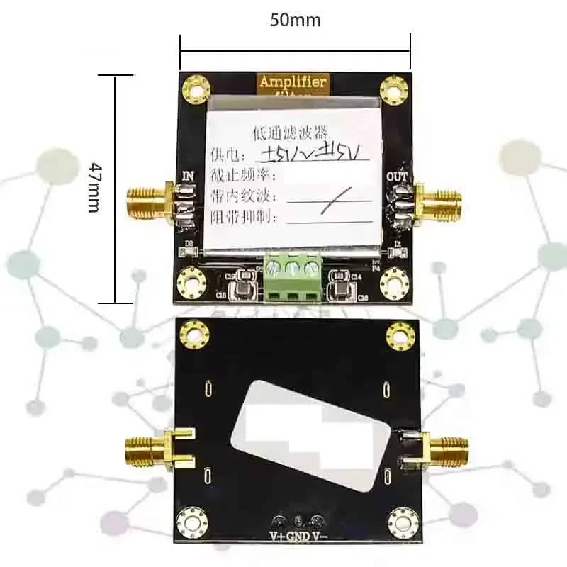 8th order filtering low-pass filter module cut-off frequency 1KHz, in band ripple less than 1dB, stopband suppression