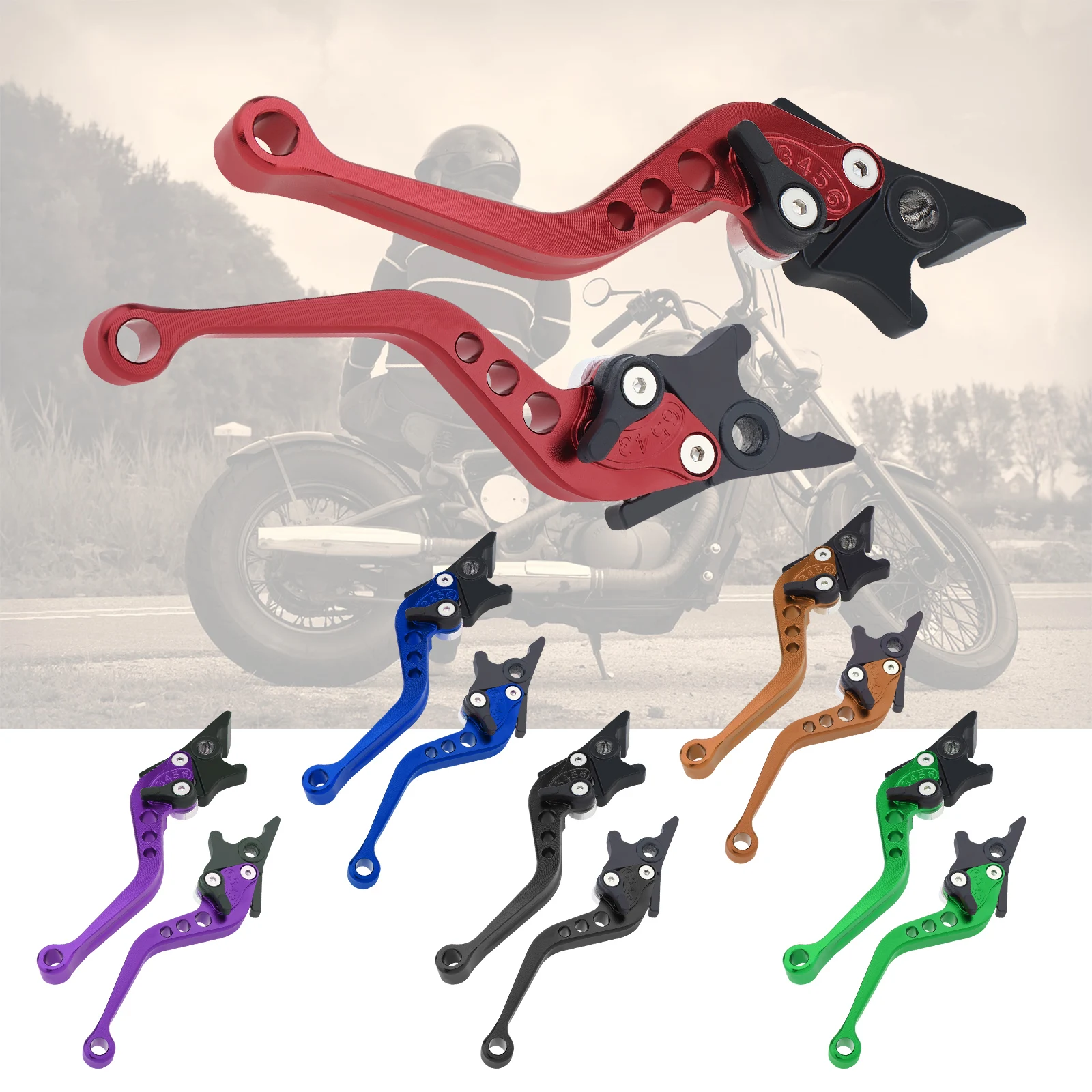 1 Pair 22mm 7/8inch CNC Aluminum Brake Clutch Levers for Motorcycles/Scooters/Electric Bike,Left Right Double Disc Brake Handles