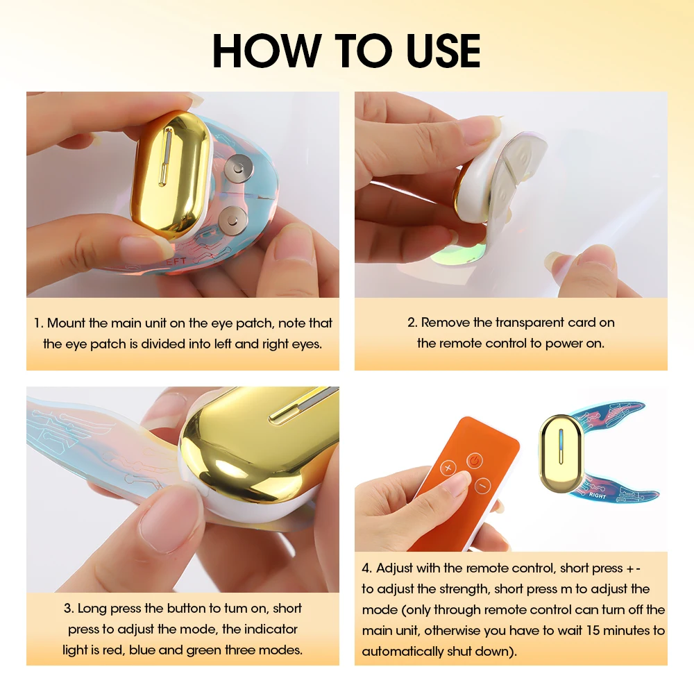 EMS-mascarilla para ojos, parche de microcorriente para levantamiento de ojos, masajeador de belleza Facial, cuidado de la piel, bolsas para ojos, eliminador de ojeras, alivia la fatiga