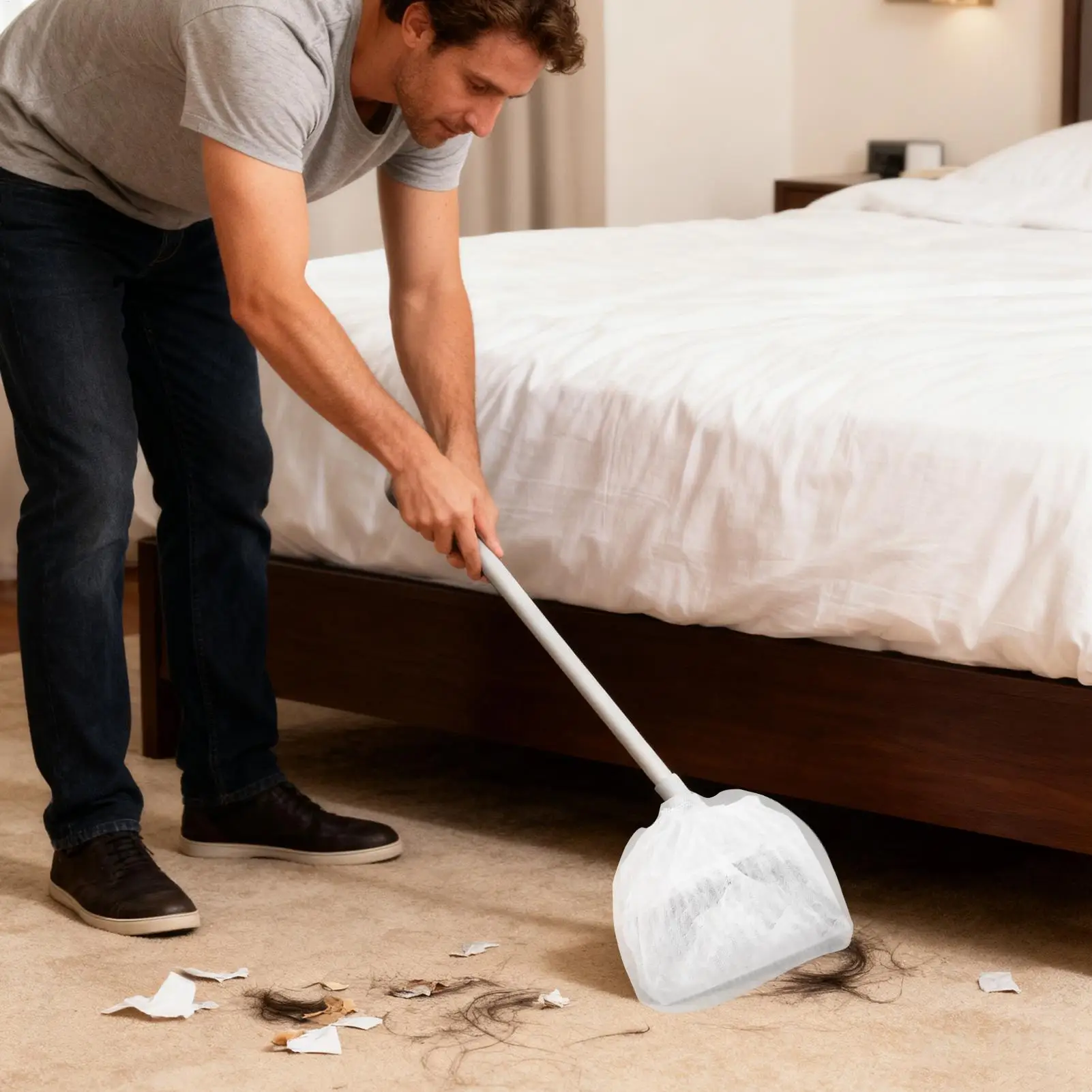 Mop Socks Dustproof Cloth Protective 100Pieces Floor Mop Sweeping Socks For Dustpans Cobwebs Stains Bedroom Baseboards Window