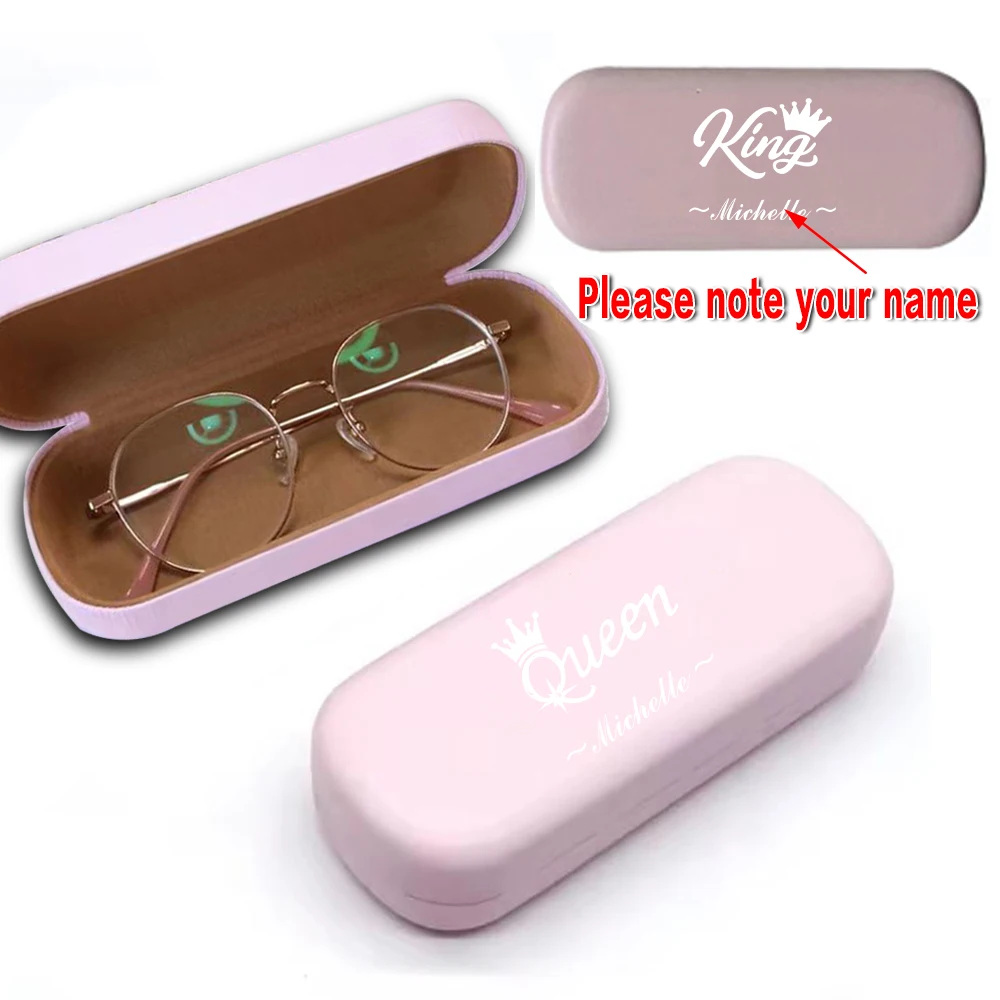 

Customized Name PU Glasses Box Portable Hard Shell Case Personalized Sunglass Holder Travel Eyewear Storage For Pocket Purse DIY