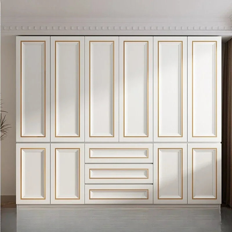 Aviation honeycomb aluminum wardrobe French cream style bedroom high-end wardrobe