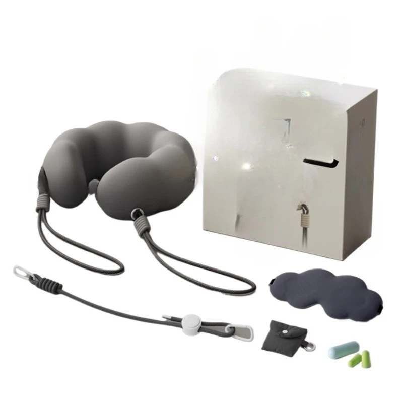 

High quality portable ergonomic air car office aircraft sleep memory foam travel pillow foldable flight neck pillow