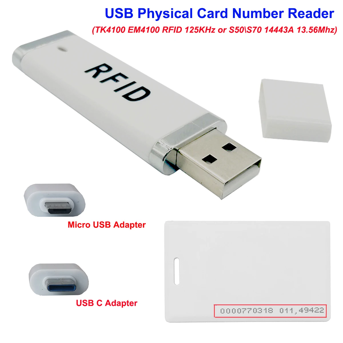 Adjustable Mini Portable TK4100 EM4100 RFID 125KHz S50\\S70 14443A 13.56Mhz Proximity Smart EM Card USB ID Rfid Card Reader