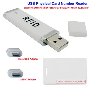 Bilashmart Adjustable Mini Portable TK4100 EM4100 RFID 125KHz S50S70 14443A 13.56Mhz Proximity Smart EM Card USB ID Rfid Card Reader