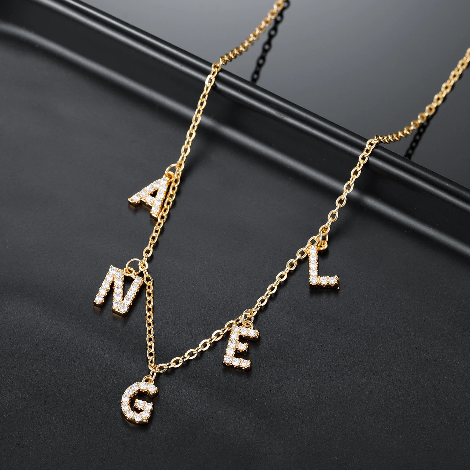 

Customized Necklaces Crystal Name 9mm Letters Necklace For Women Personalised Number Name Chain Pendant Jewelry Birthday Gift