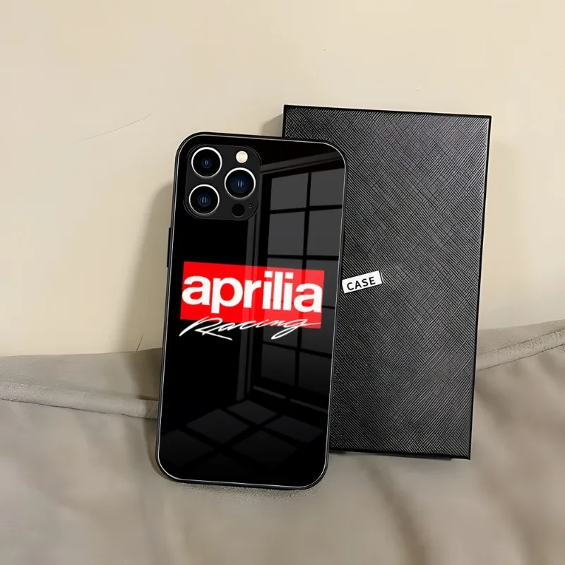 Aprilia Phone Case For IPhone 14 Pro 15 Max Plus 13 12 11 X XR XS 8 7 6 MINI SE 2022 Glass Design Back Cover