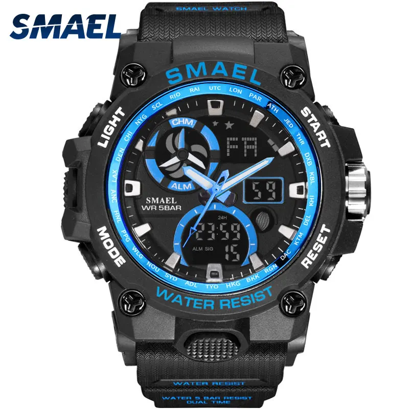 

Military Watch Men Army SMAEL Waterproof Sports Watches Digital LED Shock Resist Quartz Watch 8011Military Camouflage Watches