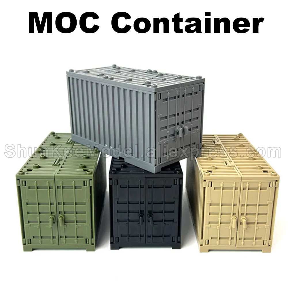 

MOC Military Container Weapon Boxes Building Block Mini Figure Accessories Army Scene WW2 DIY Military Weapon Bricks Toys