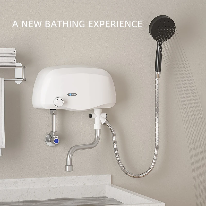 3500W Instant-Heat Faucet-Mounted Electric Water Heater Quick Installation Dual Hot/Cold Water Outlets with Temperature Display