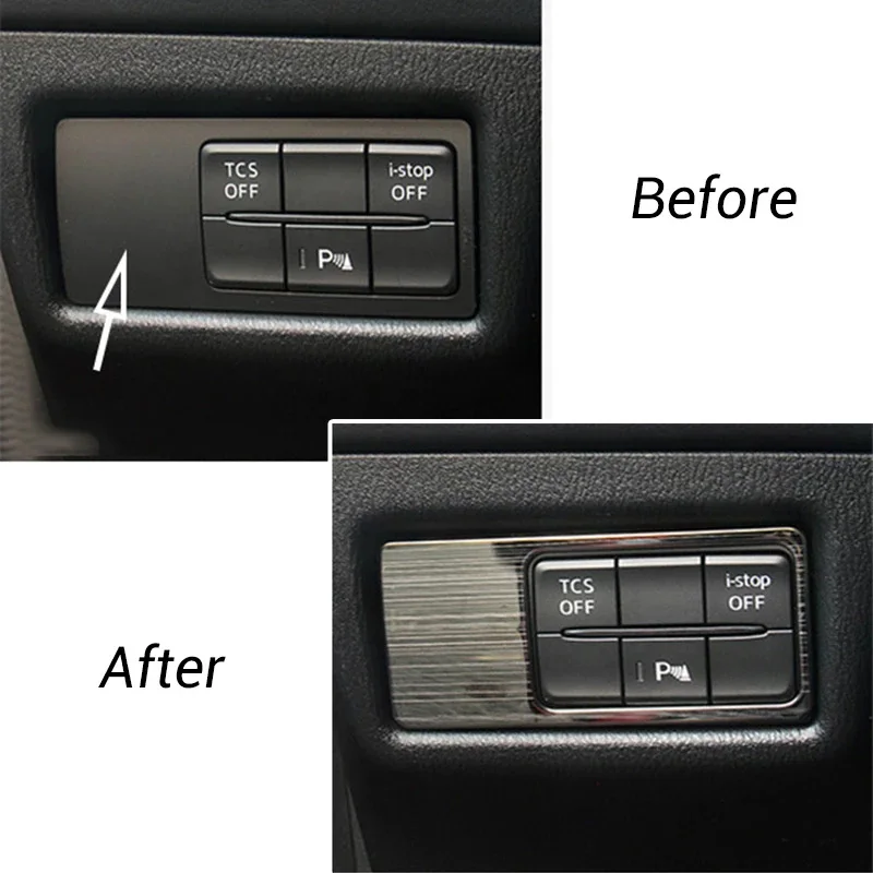 Car Head Lamp Light Switch Headlight Adjustment Knob Panel Control Protective Trim  Styling For Mazda 6 Atenza 2019-2021