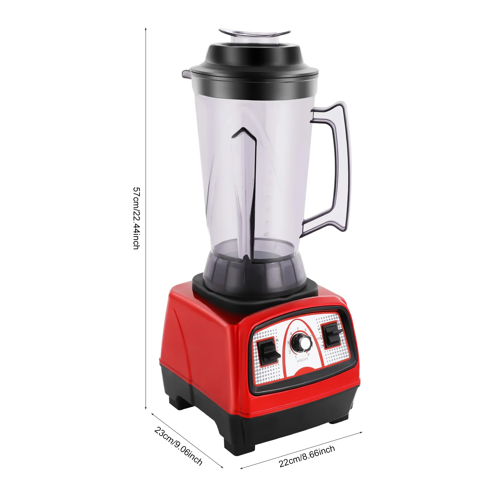 4L Elektrische Blender 2000W, Commerciële Blender voor op het aanrecht, Stationaire Mixer, Sapcentrifuge, IJs-smoothie crusher, 9 Snelheden Verstelbaar