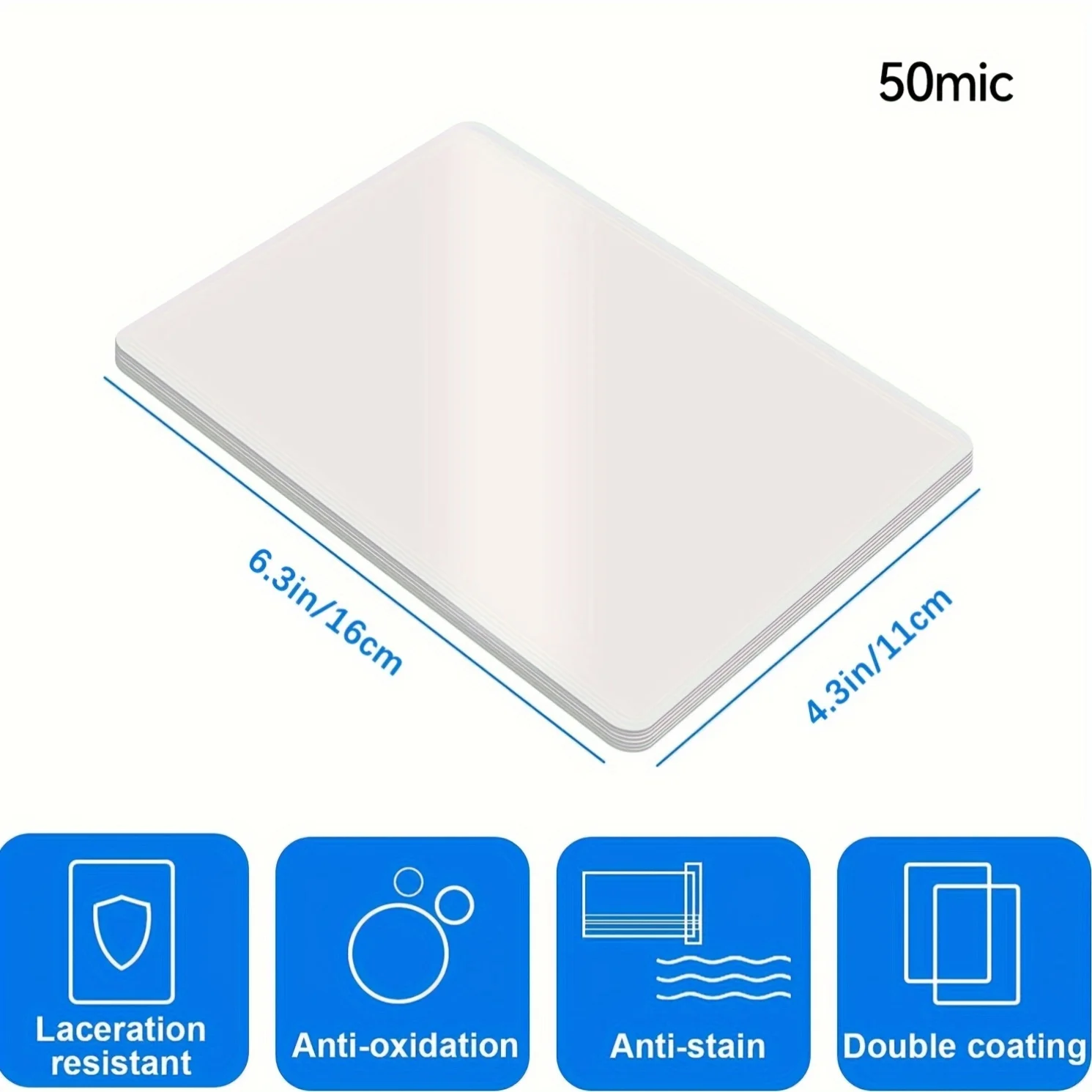 4.3x6.3 Inches 110x160mm 100 Pack Laminating Sheets Thermal Laminating Pouches 50mic Thickness Laminating Film