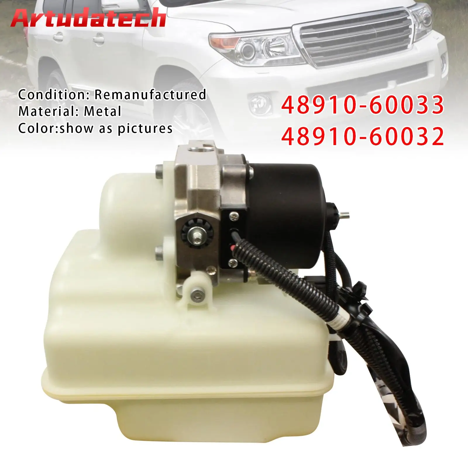 Artudatech Height Control Pump & Motor 48910-60033 48910-60032 For Toyota Land Cruiser 4891060030, 4891060031 48910-60030