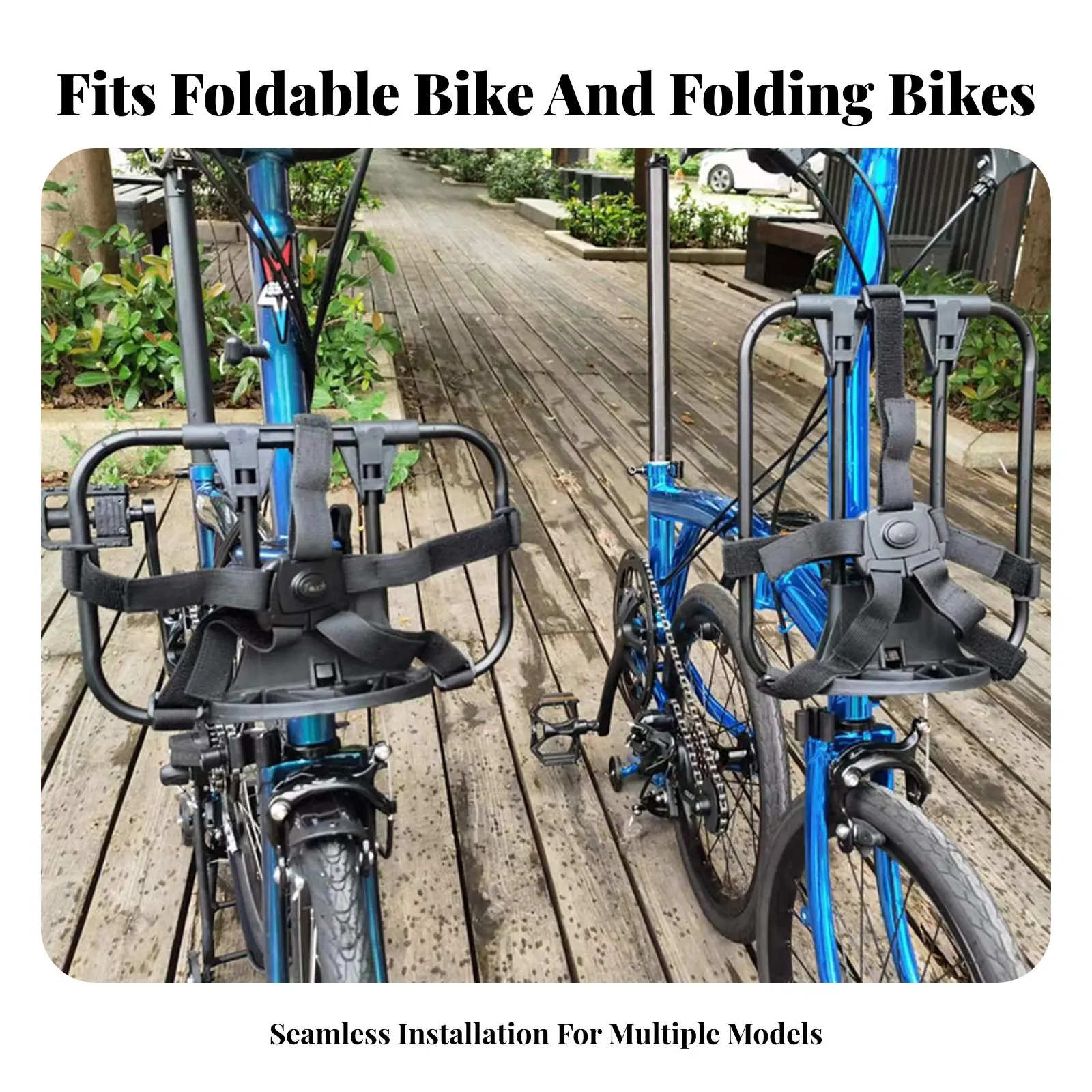 

Cycle Handlebar-Carrier Rack Lightweight Design Folding Bike Front Rack Cycle Touring Carrier Long-Lasting Cycling Equipment