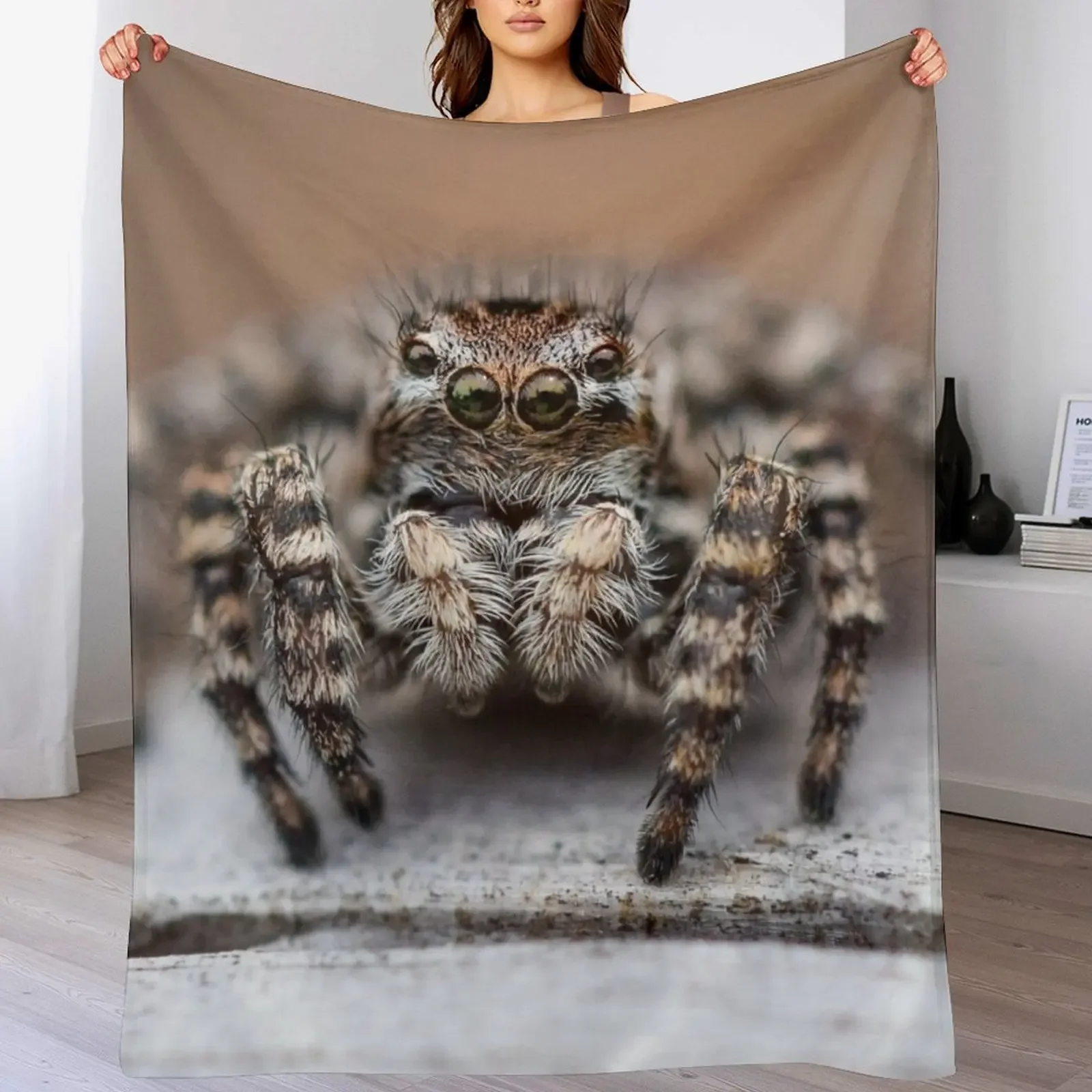 Cute Jumping Spider Macro - Jumping Spider Lovers Gift Throw Blanket Shaggy For Sofa Thin warm winter Blankets