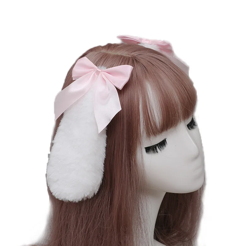 Kawaii Lolita Hasenohren Haarnadel Cosplay Anime Mädchen Kostüme Droppy Rabbit Haarspangen Niedliche Kopfbedeckung für Frauen Halloween tragen – Detail 6