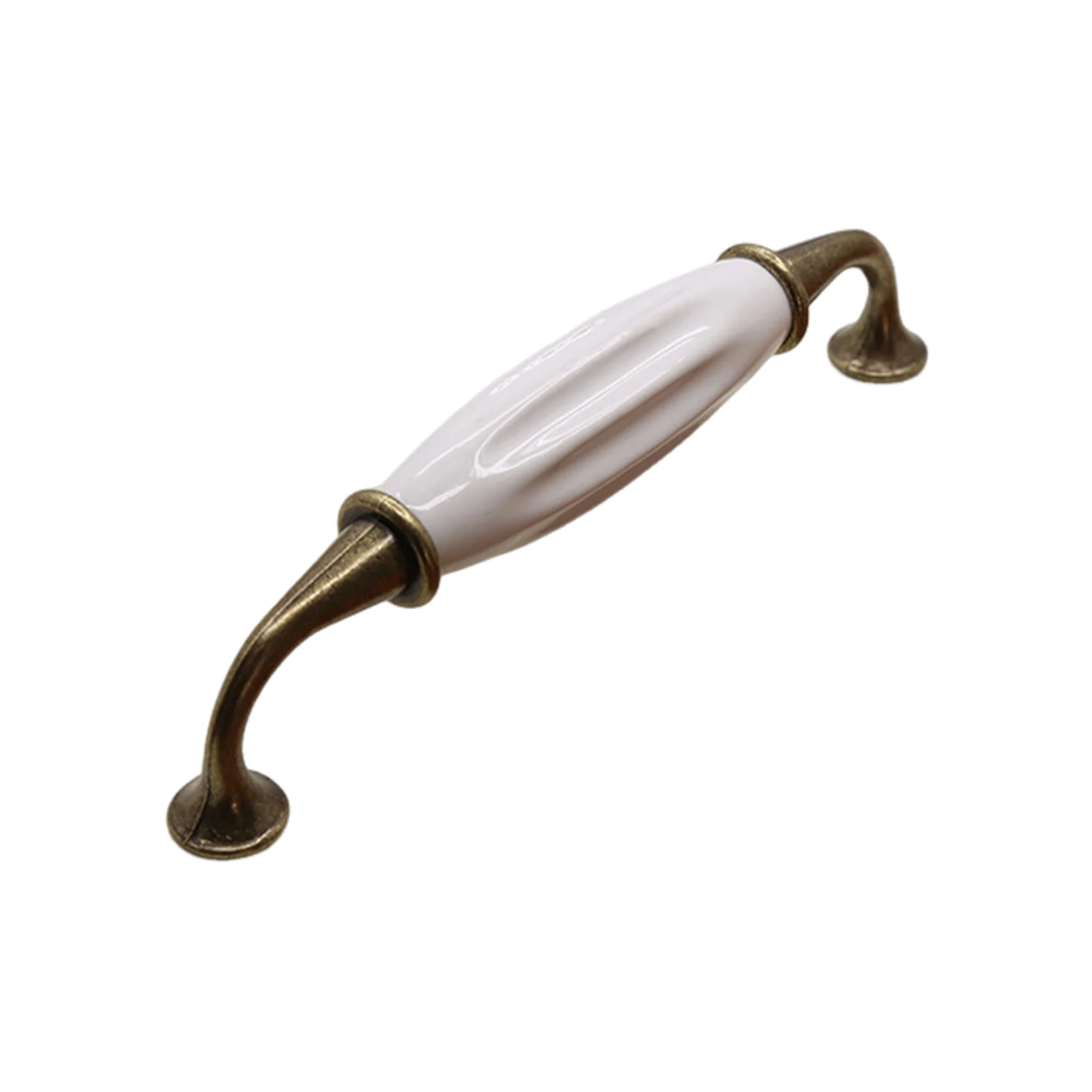 Zinc Alloy Ceramic Cabinet Handles Modern Simple Sturdy Rounded Edge for Kitchen Wardrobe Closet Drawer Home Furniture Hardware