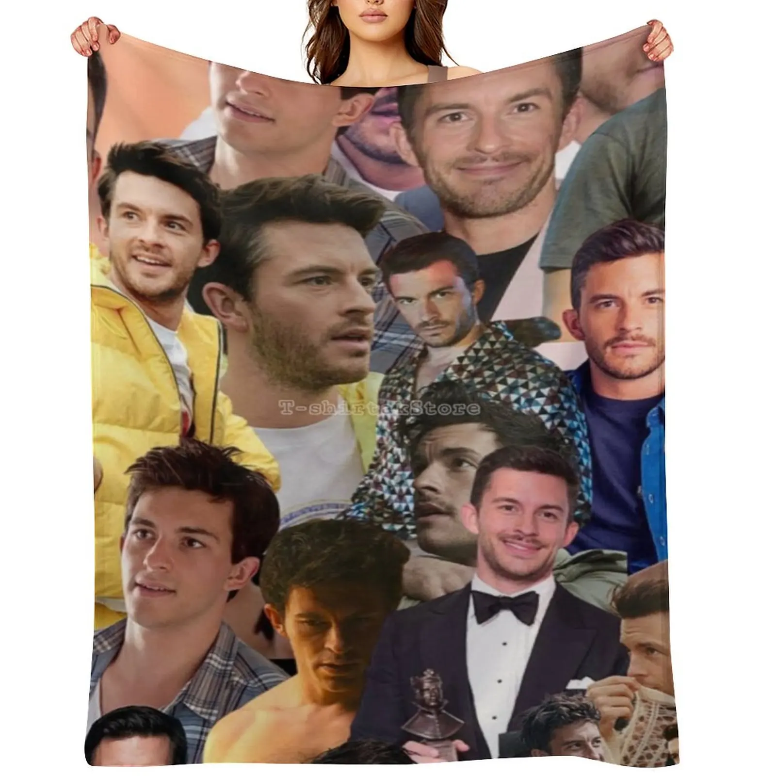 

jonathan bailey photo collage Throw Blanket Beautifuls Blankets For Sofas Sofa Quilt Luxury Thicken Blankets