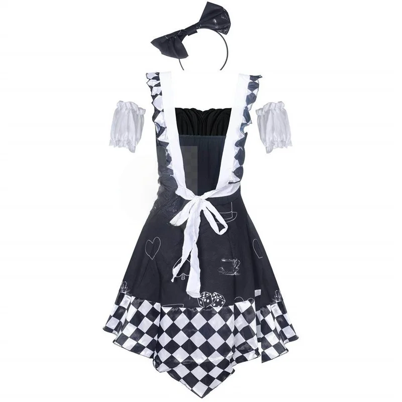 

Adult Large Plaid Maid Halloween Costume Roleplay Scottish Kilt Women's Traditional Ethnic Stage Performance Clothing
