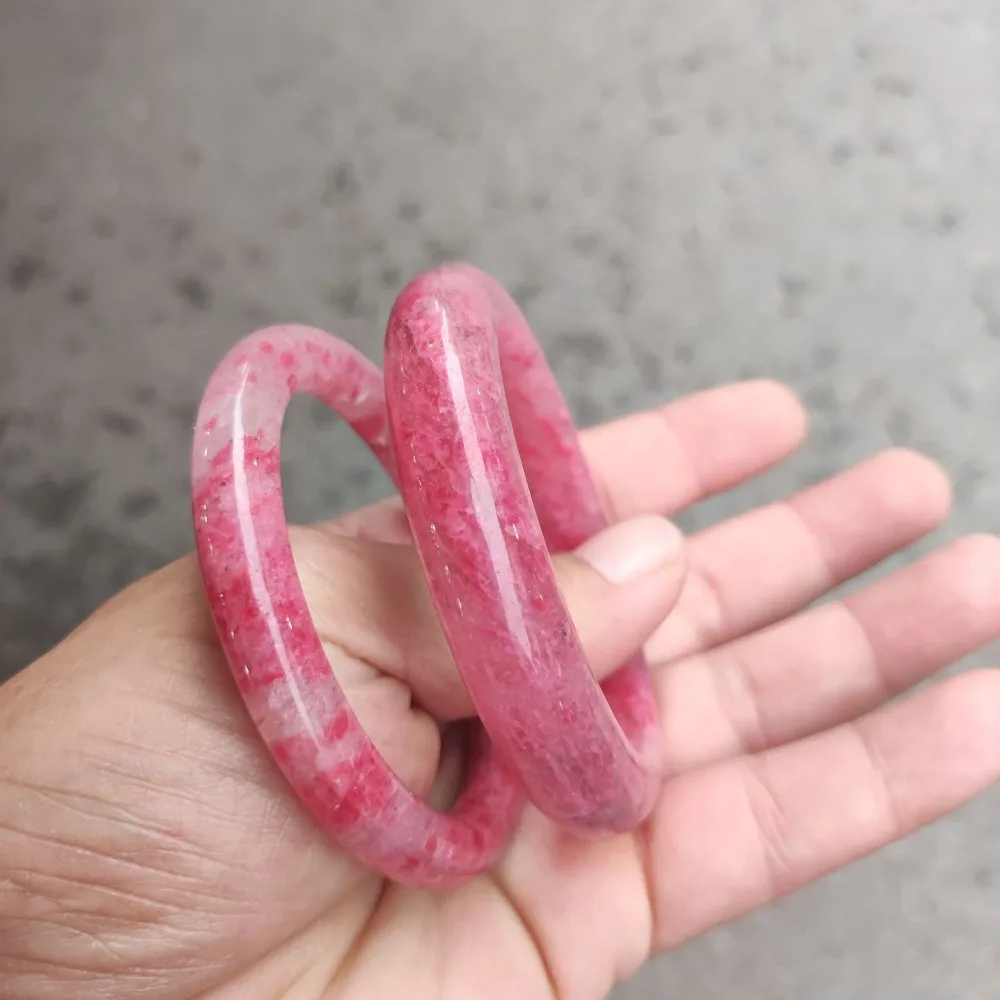 

Natural Crystal Rose Radiance Pink Cherry Blossoms Rain High Ice Vision Floating Flower Bracelet Women's Pink Emerald Bracelet