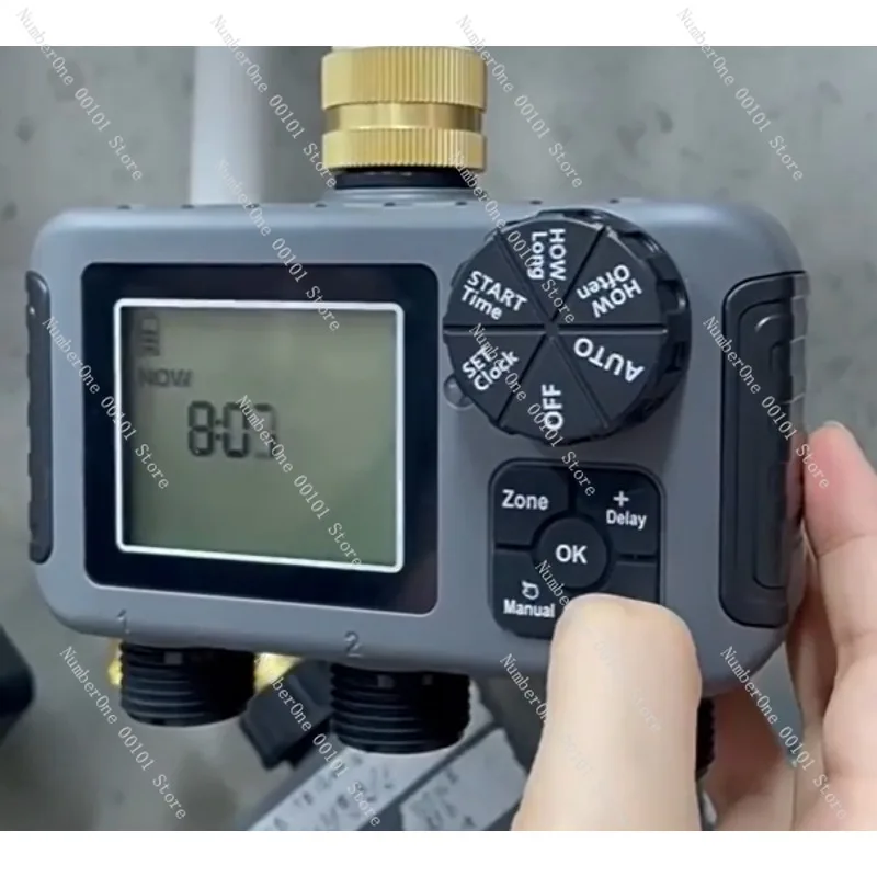 3 Outlet Large Screen Automatic Garden Irrigation Timer With Metal Connectors Dual Timing Watering Device