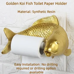 Toilet paper roll holder creative personality toilet paper towel holder bathroom no punching cute household carp paper holder