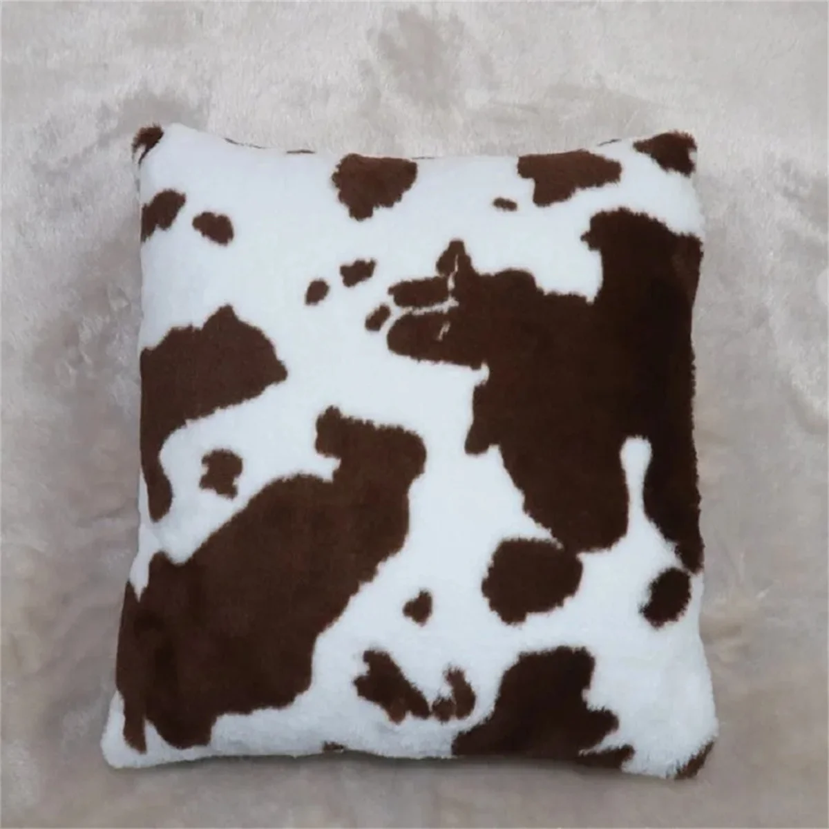 Fodera per cuscino in peluche lungo mucca in bianco e nero fodera per cuscino decorativo per la casa divano letto per auto cuscini fodera per