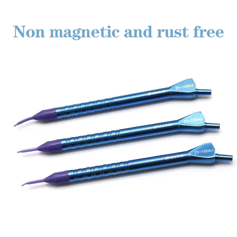 معدات طب العيون المجهرية، مقبض التسريب المستحلب الفائق من سبائك التيتانيوم، الأكمام الزرقاء Nidec، 45 °   قبعة الاختبار