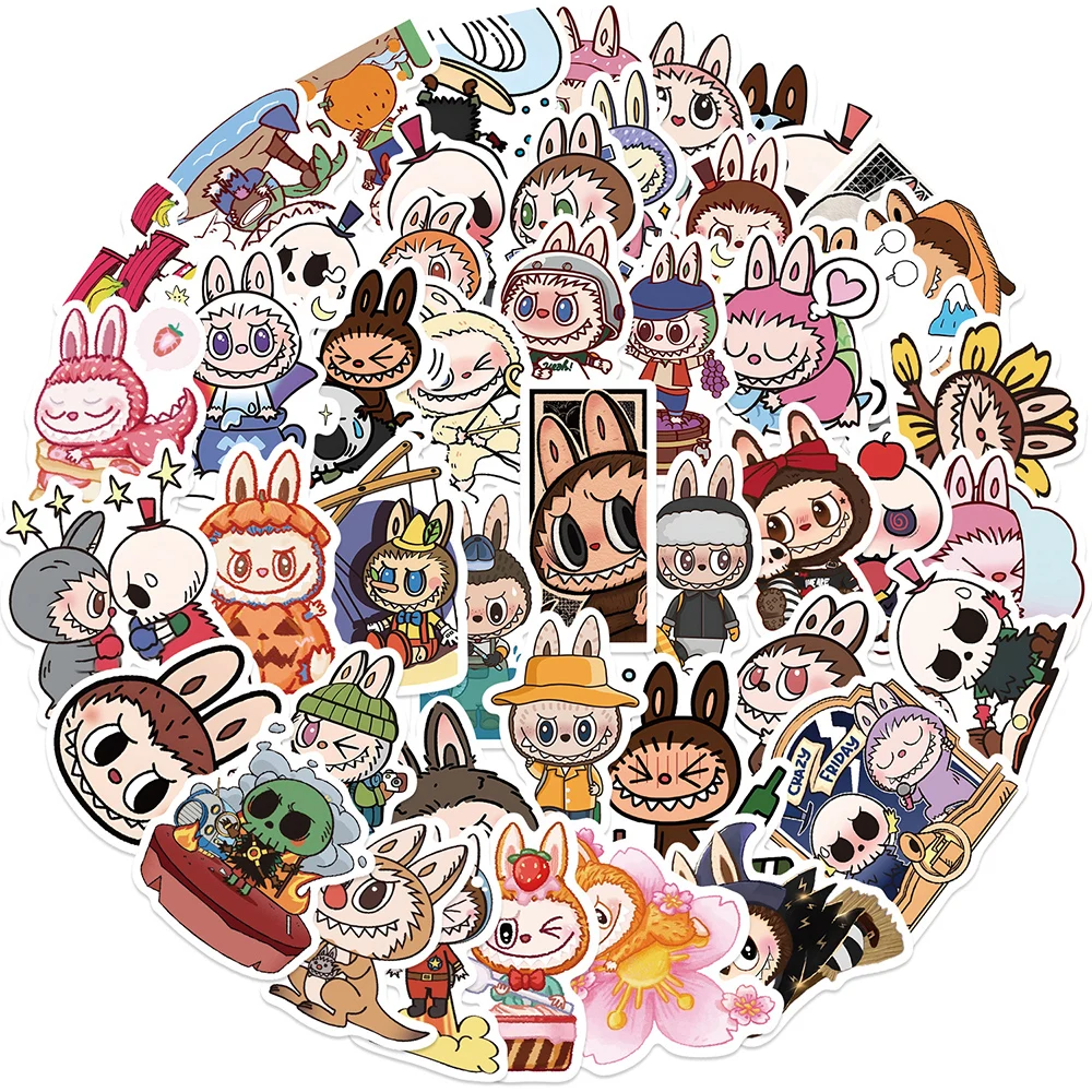 

10/30/50pcs Cute Cartoon Labubu Graffiti Stickers Decal DIY Stationery Suitcase Laptop Waterproof Kawaii Sticker Kid Classic Toy