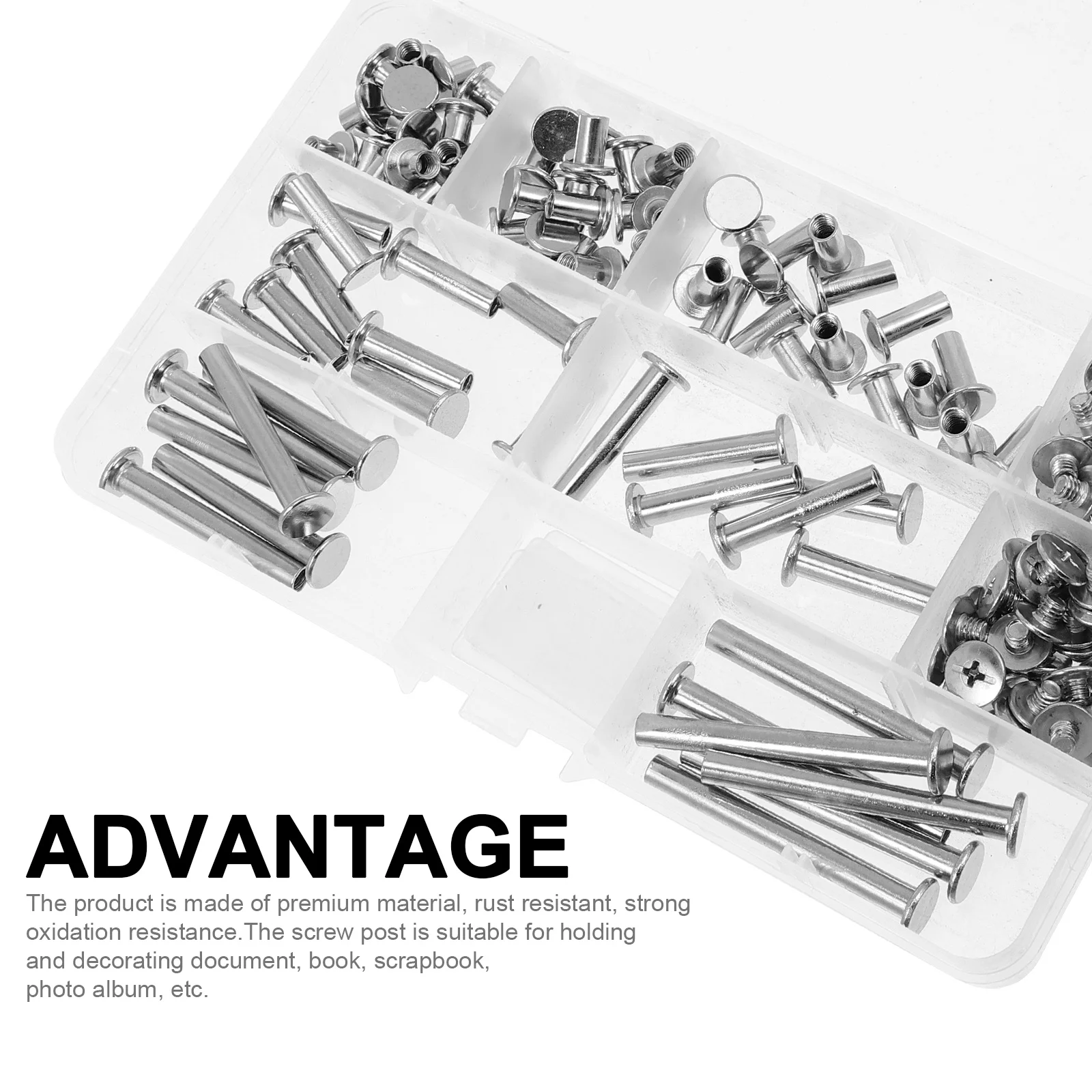 Stainless Steel Nail Rivet Post Binding Screw for Scrapbook Album Book Craft Antirust Reusable Strong Oxidation