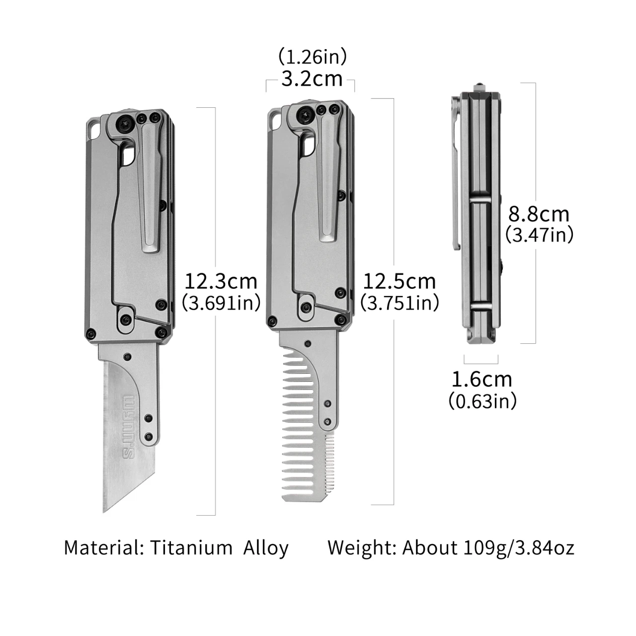 TIGLE Multifunctional Manual Tool Anti Static Comb Outdoor Cutting Tools Outdoor EDC Silvery High Quality