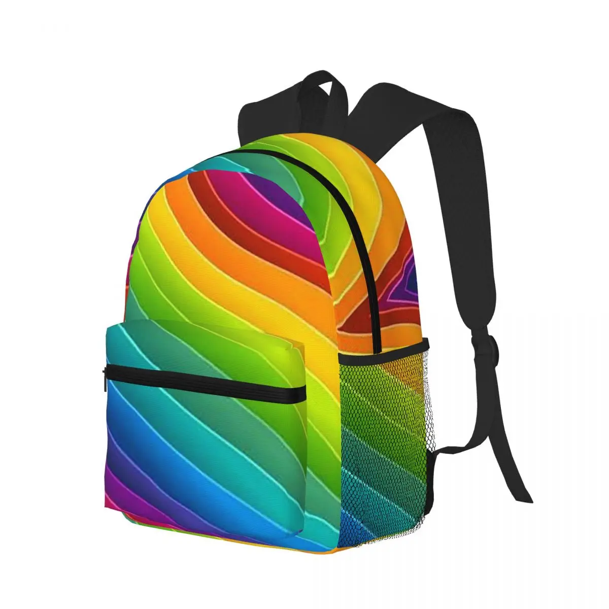

Rainbow Colorful Geometric Printed Student Backpack School Bag Hiking Travel Daypack for Men Women Bookbag Shoulder Bags