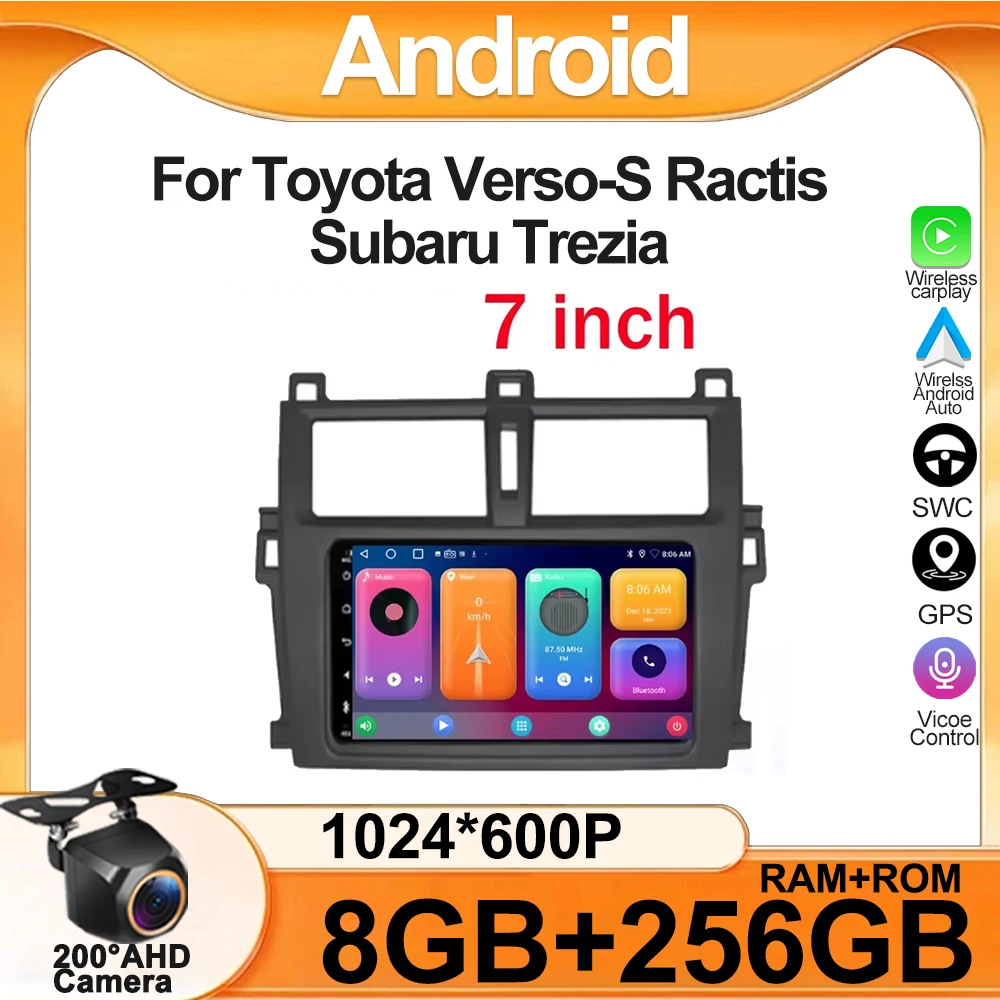 For Toyota Verso-S Ractis Subaru Trezia Car Dvd Auto Android Radio Stereo Multimedia Player GPS Navigation High-performance CPU