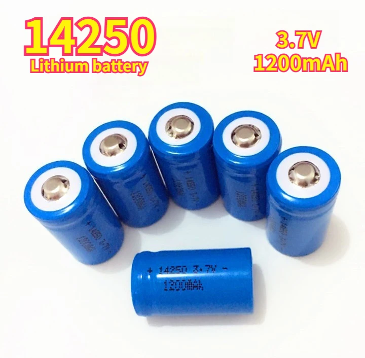 3.7V 14250 Rechargeable Lithium Battery 1200mAh Large Capacity for Flashlight Cordless Phones Smoke Alarm Infrared Laser Sight